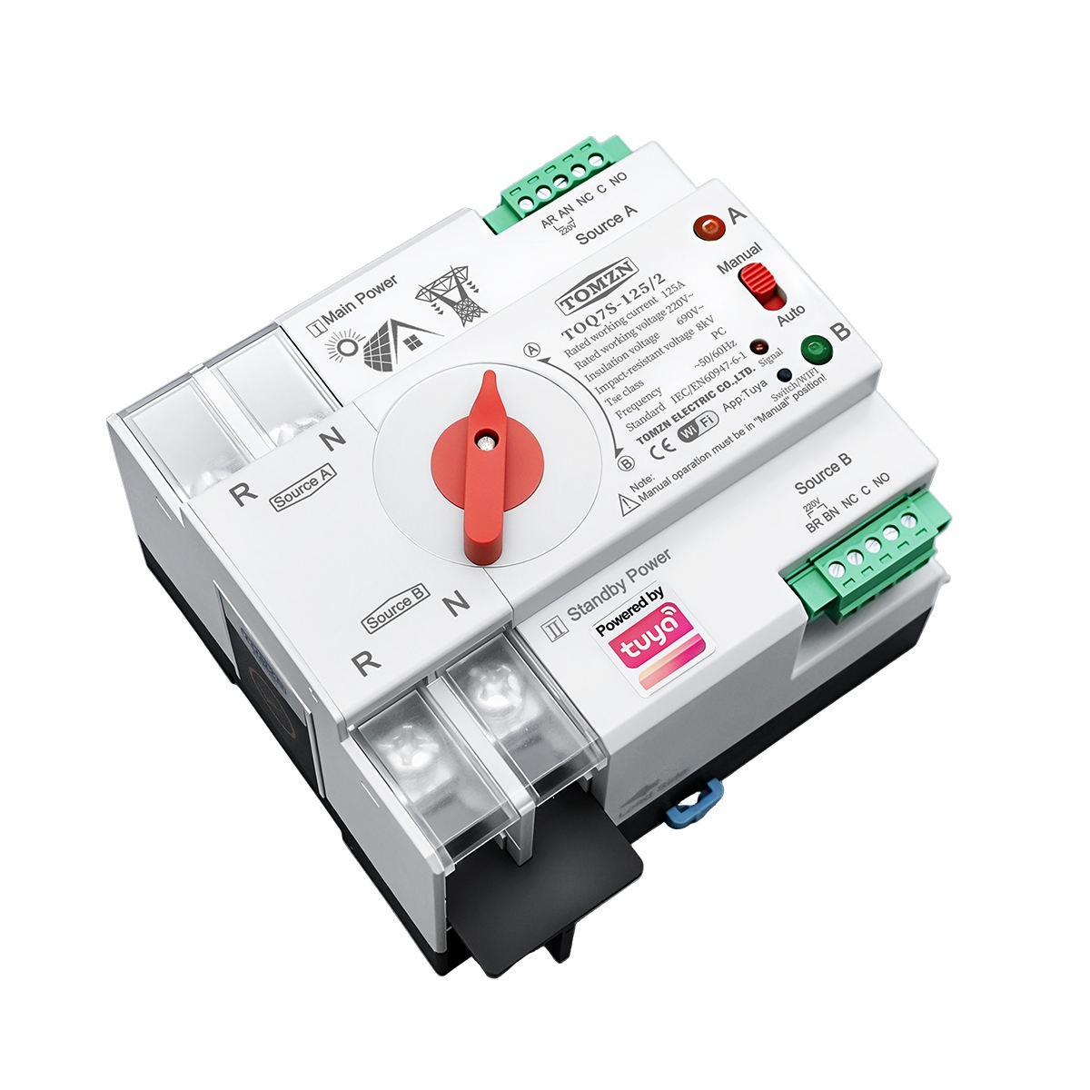 TOMZN WiFi Automatic Transfer Switch (ATS) | 2P 125A | Dual Power Auto Changeover Switch | PC Class | DIN Rail_img_4