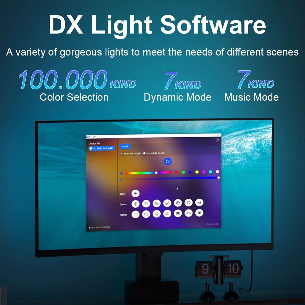 PC Sync Ambient RGB LED Backlight Kit | Smart Music Sync TV & Monitor Light | USB Powered_img_10