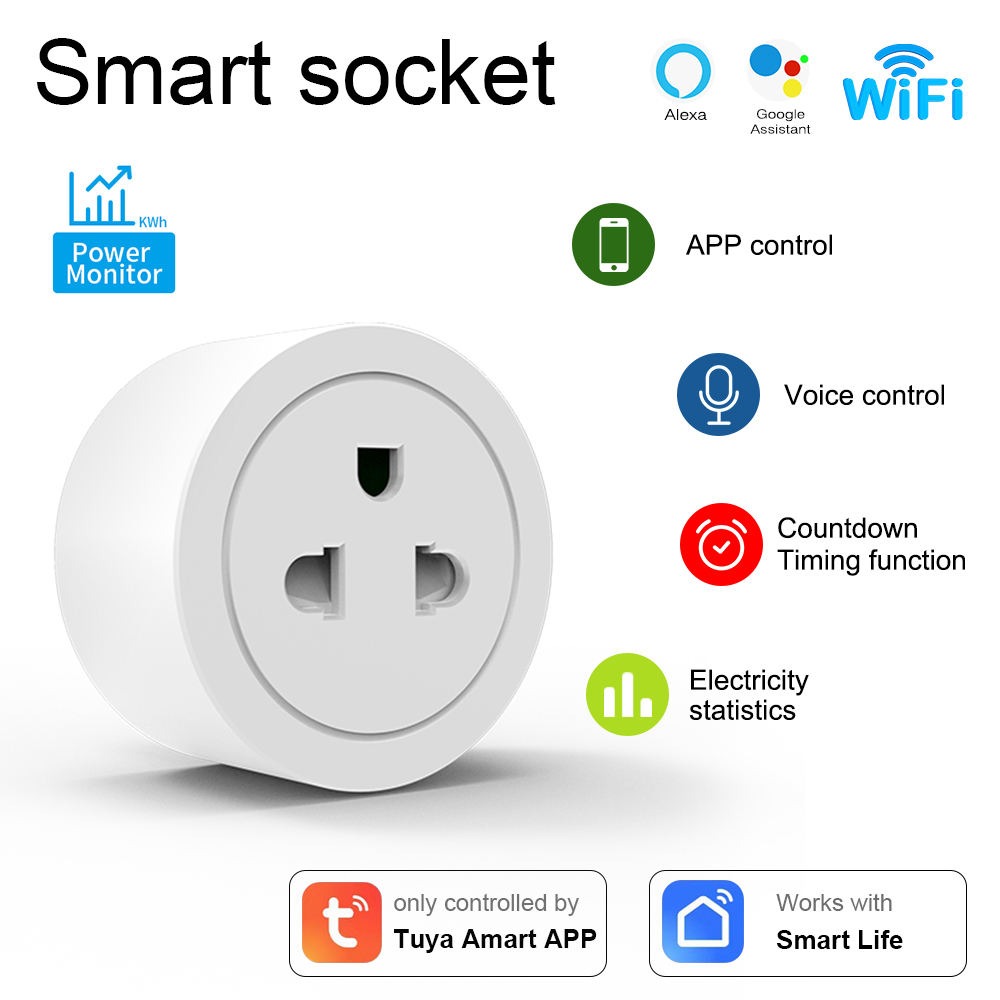 Tuya Smart WiFi VN Plug 16A 3680W – Smart Socket with Remote & Voice Control_img_1