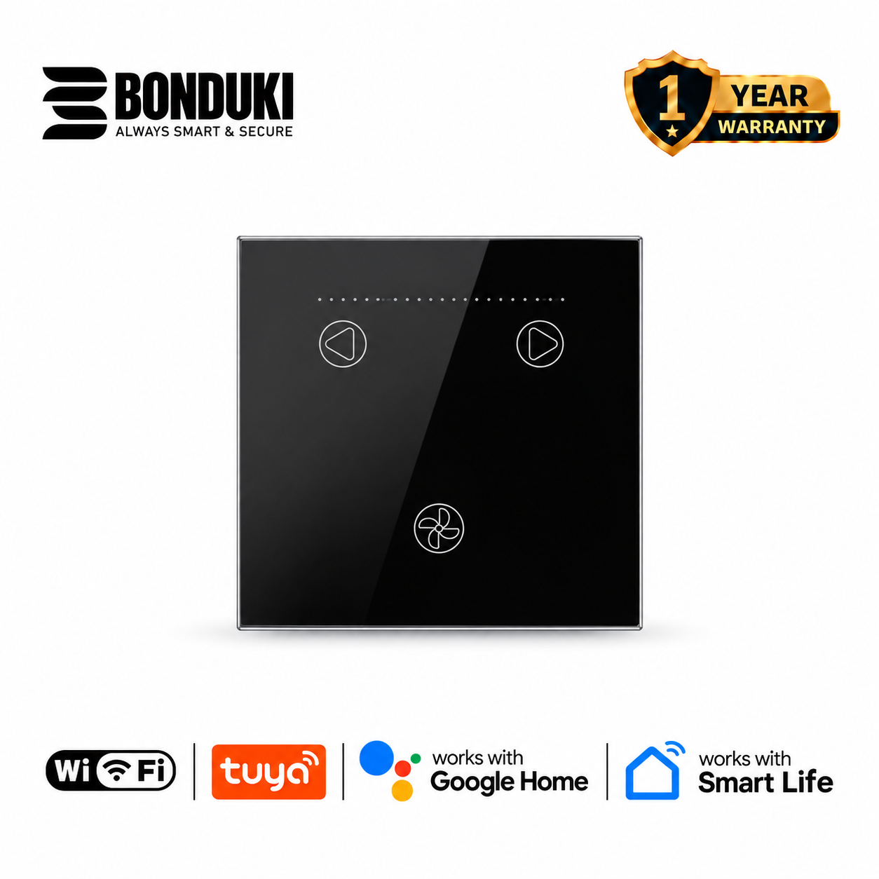 Smart WiFi Fan Wall Switch With Voltage & Power Monitoring