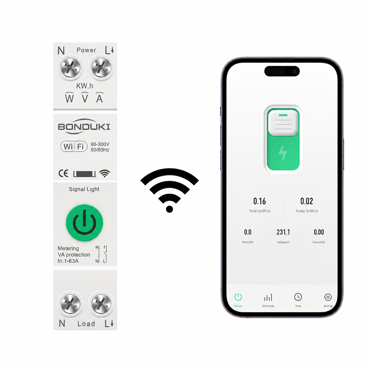 Bonduki Smart WiFi Circuit Breaker With Energy Meter | Voltage Protection | Tuya App Control_img_1