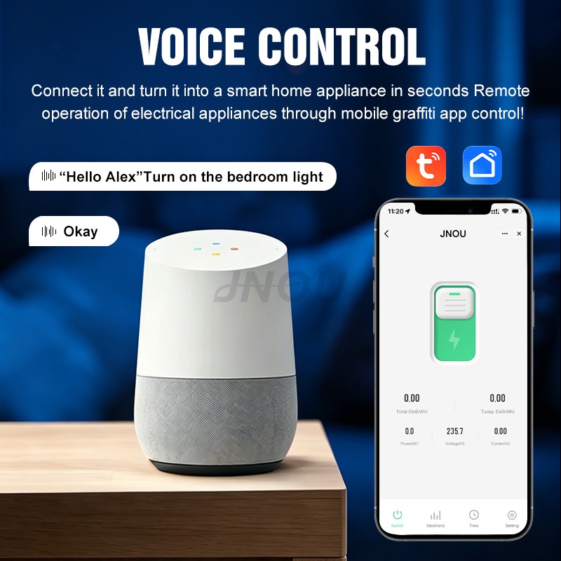 JIUJI Tuya WiFi Smart Protector |  Energy Metering |  VPD1-60DS | 63A | 1P+N | Energy Metering | Over & Under Voltage Protection | WiFi + BLE | Tuya Smart | Smart Life_img_3