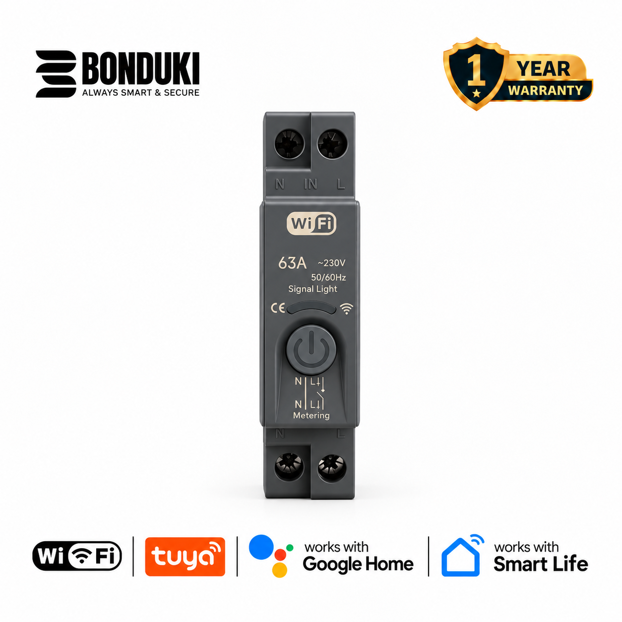 Premium Smart WiFi Circuit Breaker with Energy Meter | Premium Copper Contact | Voltage & Current Protection