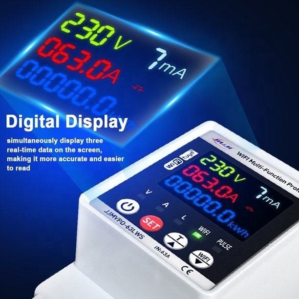 JIUJI Smart WiFi Multi-Function Protector | Smart Energy Meter, Leakage Protection, Power Monitor & App Control_img_3