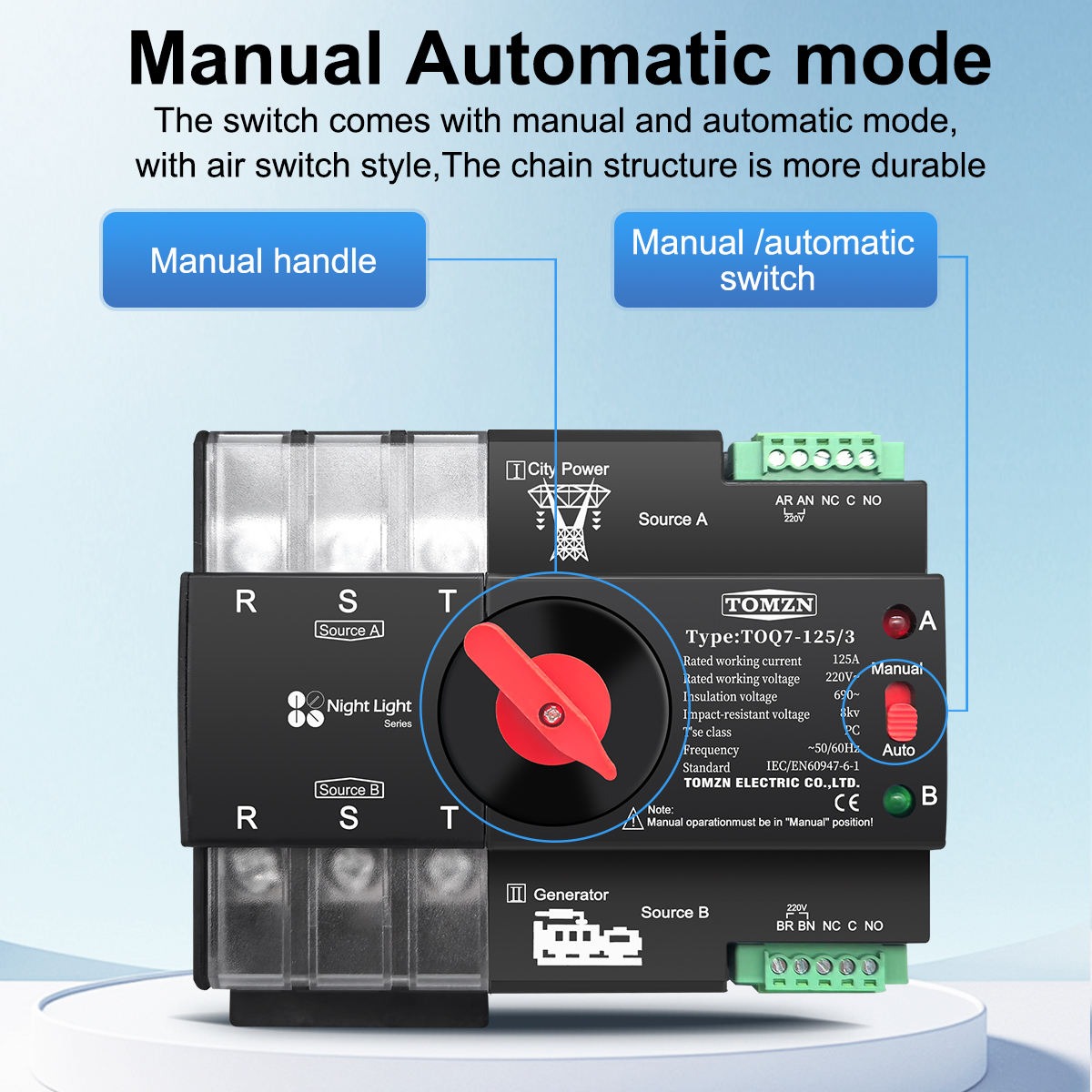 TOMZN TOQ7 Mini Automatic Transfer Switch (ATS)  | Dual Power Auto Changeover Switch | PC Class | DIN Rail_img_10
