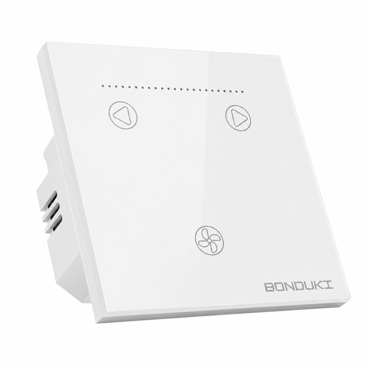Bonduki Smart WiFi Fan Wall Switch | Voltage & Power Monitoring | Touch Fan Speed Controller | Tuya Smart | Google Assistant & Alexa | Black / White_img_0