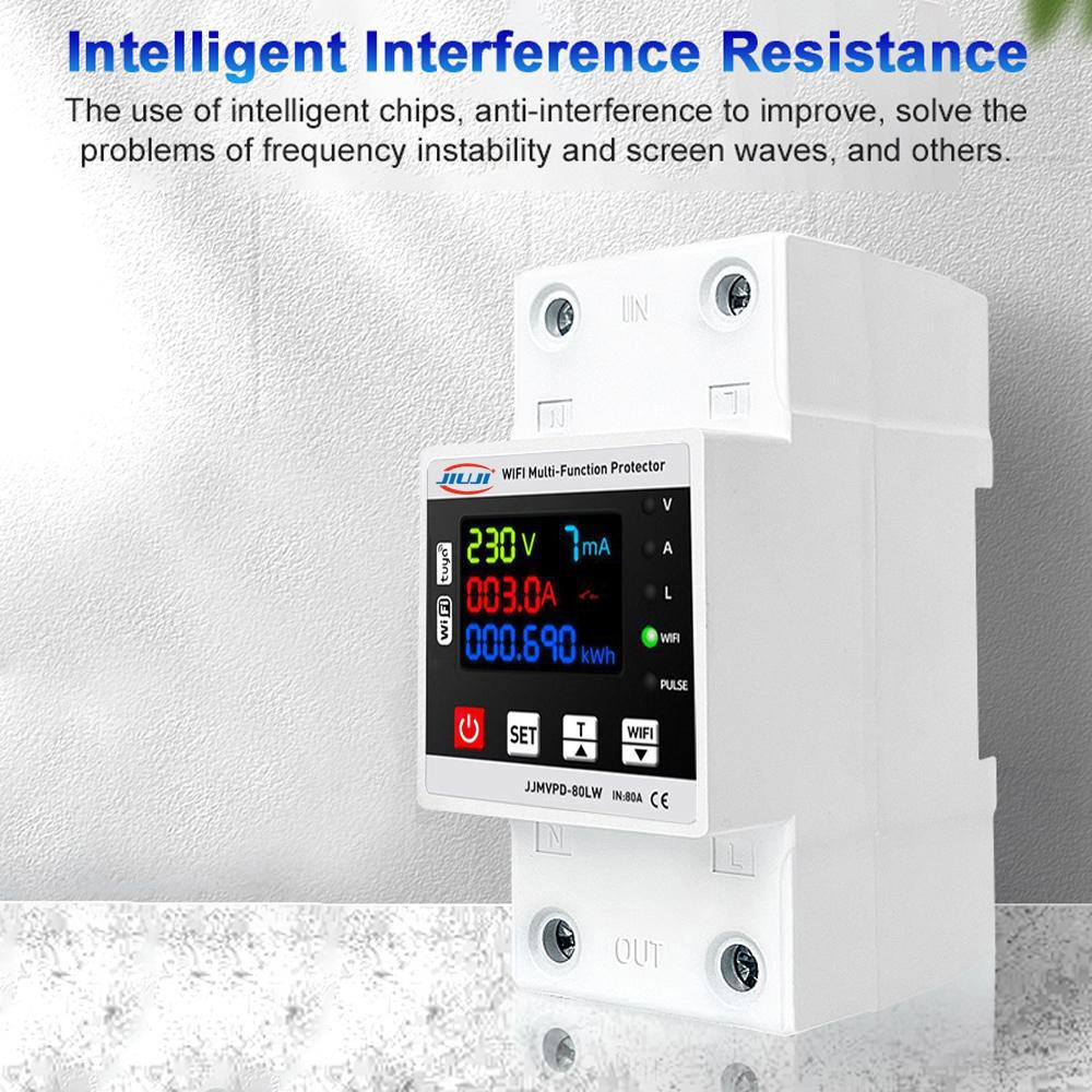 JIUJI Tuya WiFi Smart Protector | VPD1-80LW | 80A | 1P+N | Energy Metering | Over & Under Voltage Protection | WiFi + BLE | Tuya Smart | Smart Life_img_3