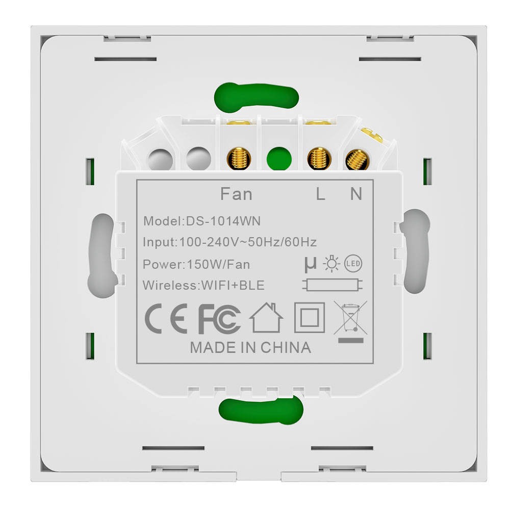 Bonduki Smart WiFi Fan Wall Switch | Voltage & Power Monitoring | Touch Fan Speed Controller | Tuya Smart | Google Assistant & Alexa | Black / White_img_4