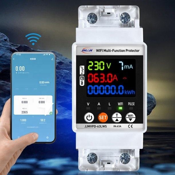JIUJI Smart WiFi Multi-Function Protector | Smart Energy Meter, Leakage Protection, Power Monitor & App Control_img_2
