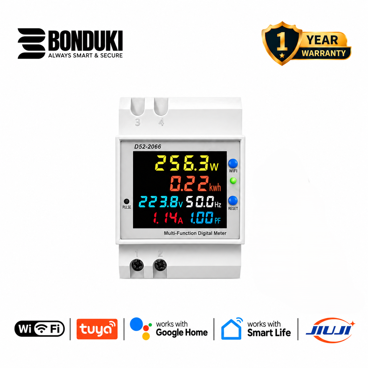JIUJI Smart Energy Meter | WiFi & Non-WiFi Version | Built-in CT | LCD Display_img_0