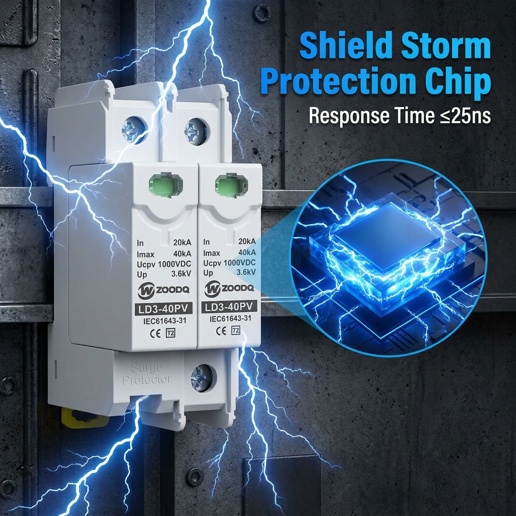 DC Surge Protective Device | 1000V DC SPD | 40kA Solar PV Lightning Protection | DIN Rail_img_3