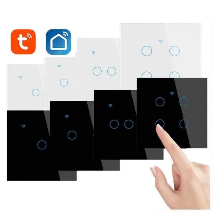 Tuya Smart Wall Switch (1–4 Gang) | App + Bluetooth + Touch + RF Remote Control