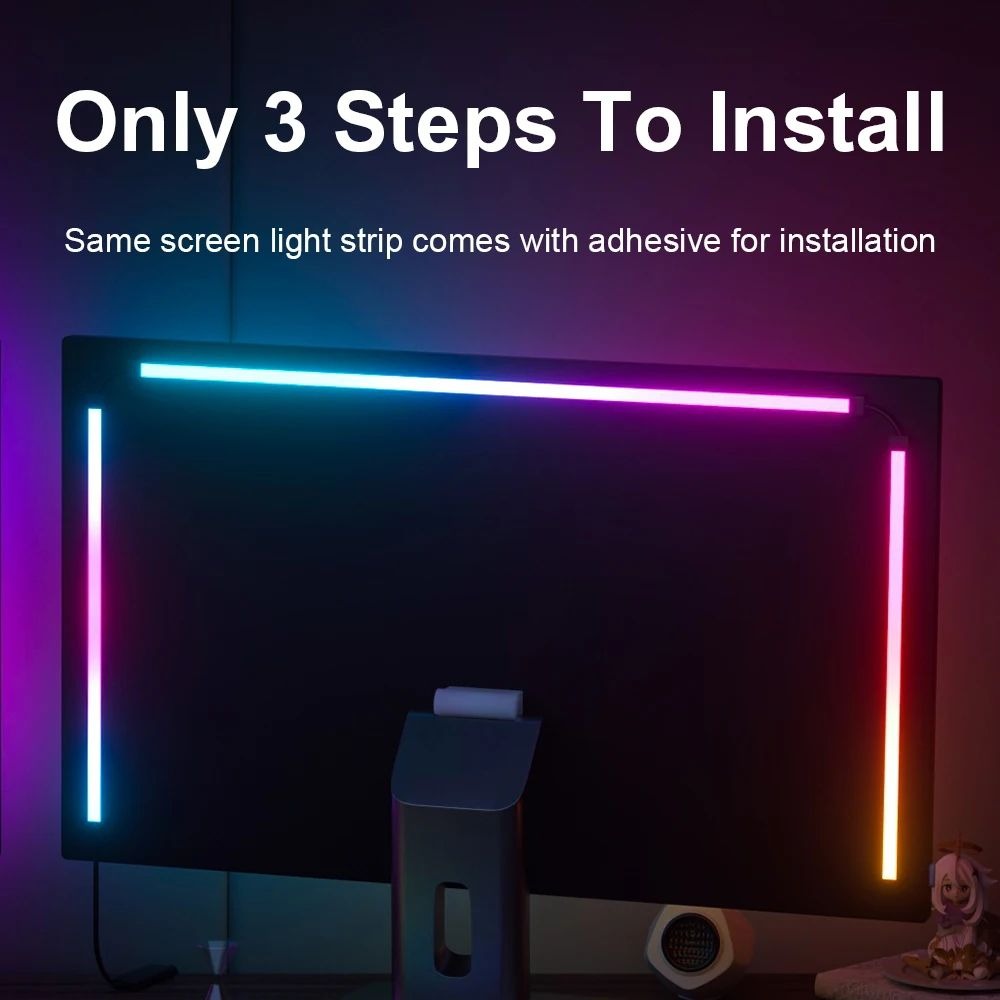 PC Sync Ambient RGB LED Backlight Kit | Smart Music Sync TV & Monitor Light | USB Powered_img_12