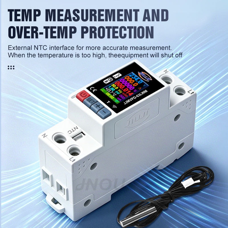 JIUJI Tuya WiFi Smart Multi-Function Protector | JJMVPD-63LWM | 63A | 1P+N | Leakage Protection | Temperature Monitoring | Energy Meter | LCD Display_img_4