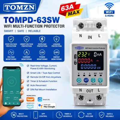 TOMZN TOMPD-63SW 63A WiFi Smart Circuit Breaker | Smart Life App Control | kWh Energy Metering | Voltage Current Leakage Protection | Timer Switch_img_0