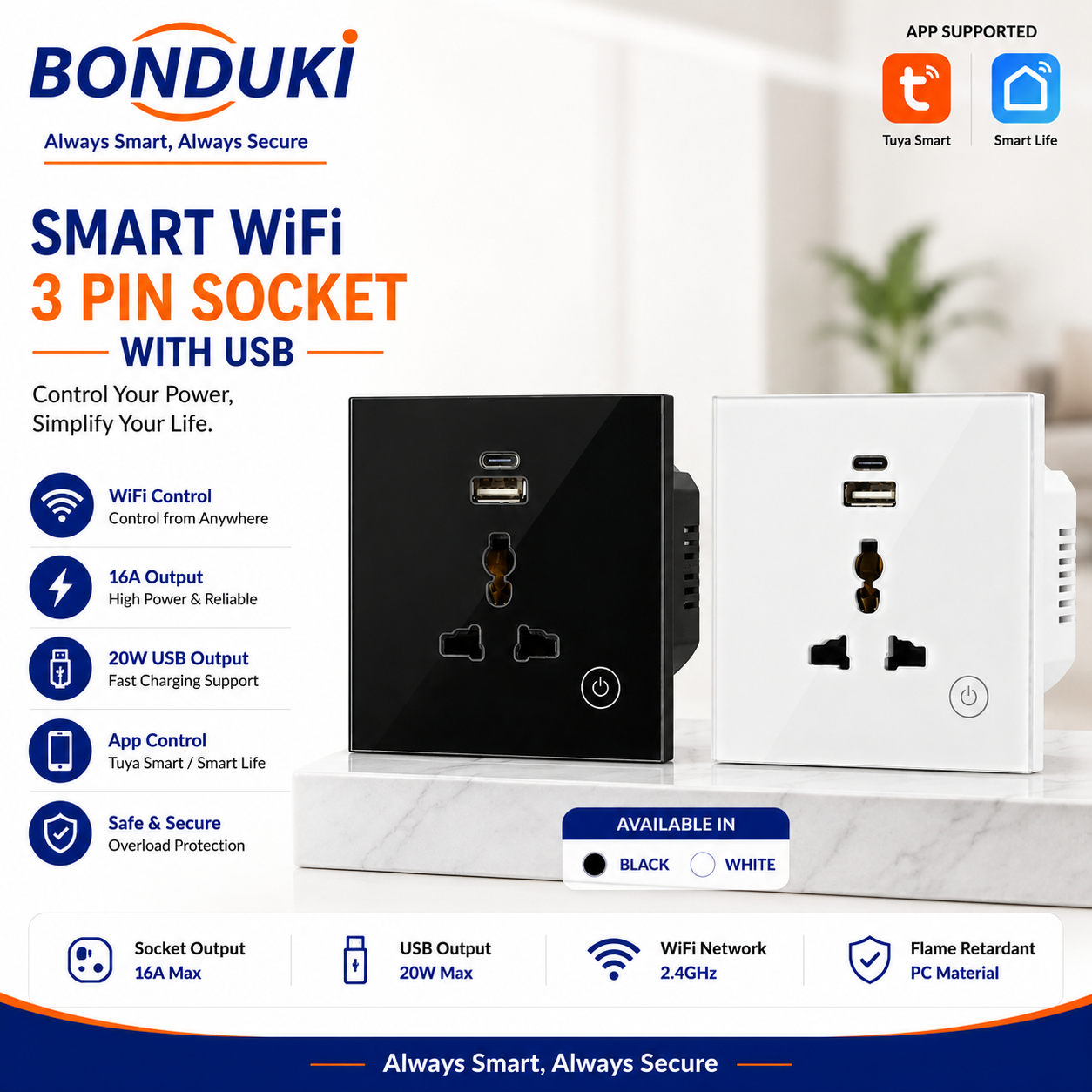 Tuya Smart WiFi Universal Wall Socket