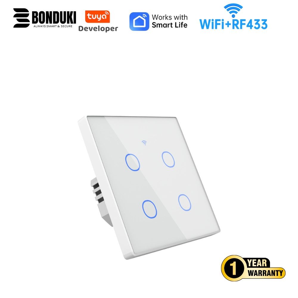 Tuya Smart Wall Switch (1–4 Gang) | App + Bluetooth + Touch + RF Remote + Regulator & Socket