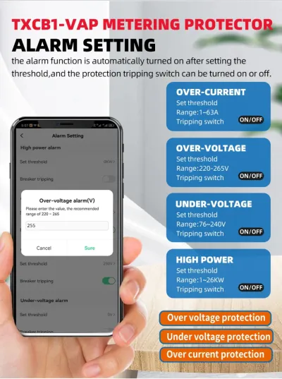 Smart WiFi Circuit Breaker With Energy Meter | Voltage Protection | Tuya App Control_img_3