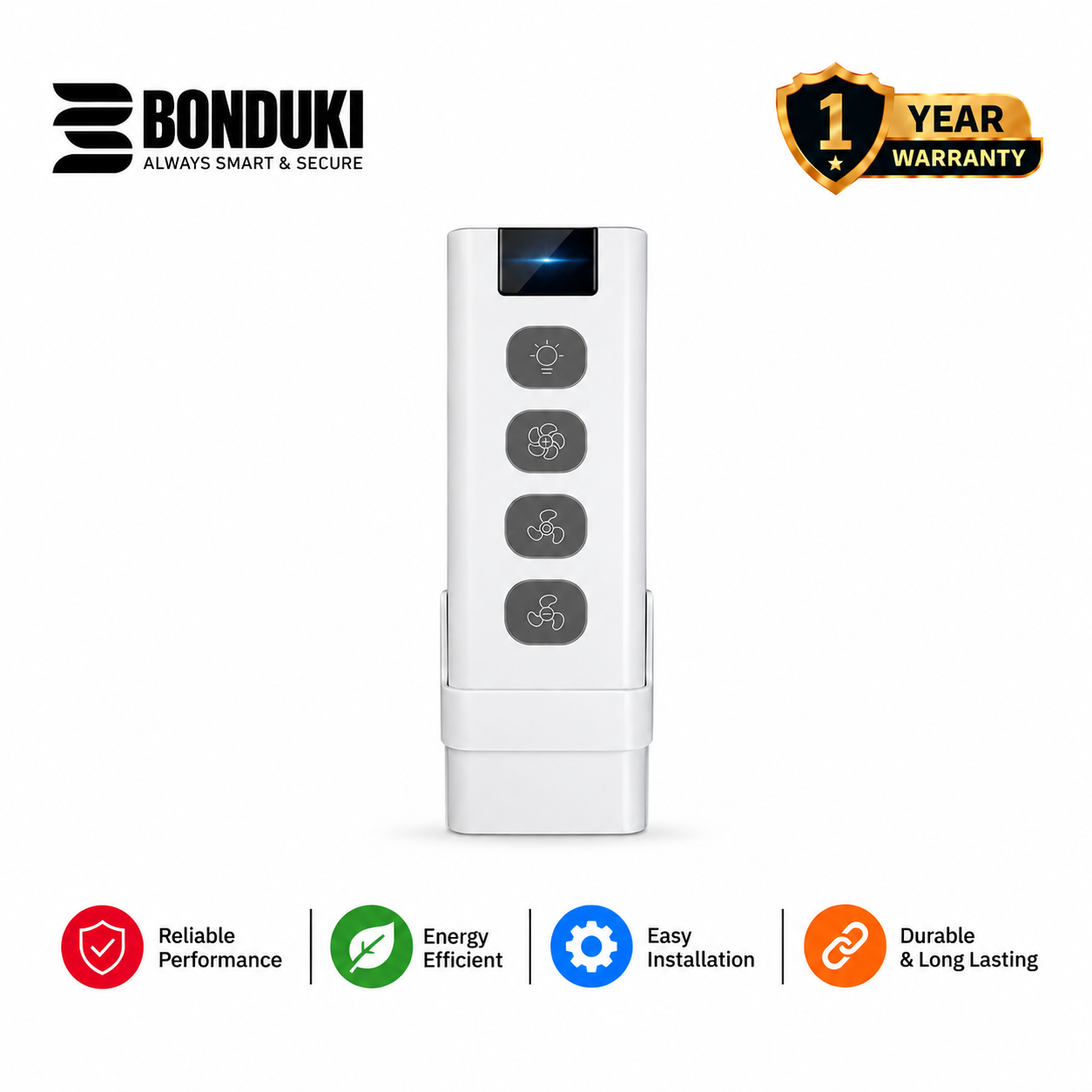 RF 433MHz Smart Fan + light Remote Control | Long Range Wireless Controller | Speed + ON/OFF Control