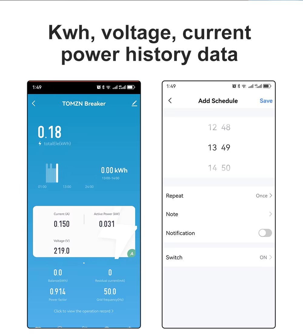 TOMZN TOMPD-63SW 63A WiFi Smart Circuit Breaker | Smart Life App Control | kWh Energy Metering | Voltage Current Leakage Protection | Timer Switch_img_5