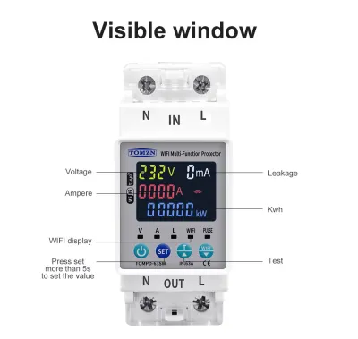 TOMZN TOMPD-63SW 63A WiFi Smart Circuit Breaker | Smart Life App Control | kWh Energy Metering | Voltage Current Leakage Protection | Timer Switch_img_4