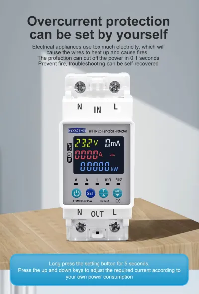 TOMZN TOMPD-63SW 63A WiFi Smart Circuit Breaker | Smart Life App Control | kWh Energy Metering | Voltage Current Leakage Protection | Timer Switch_img_3