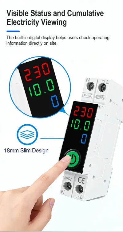 Tuya WiFi Smart Switch 63A with Display | Smart Life App Control Miniature Circuit Breaker | Timer Voice Control | DIN Rail Smart MCB_img_4