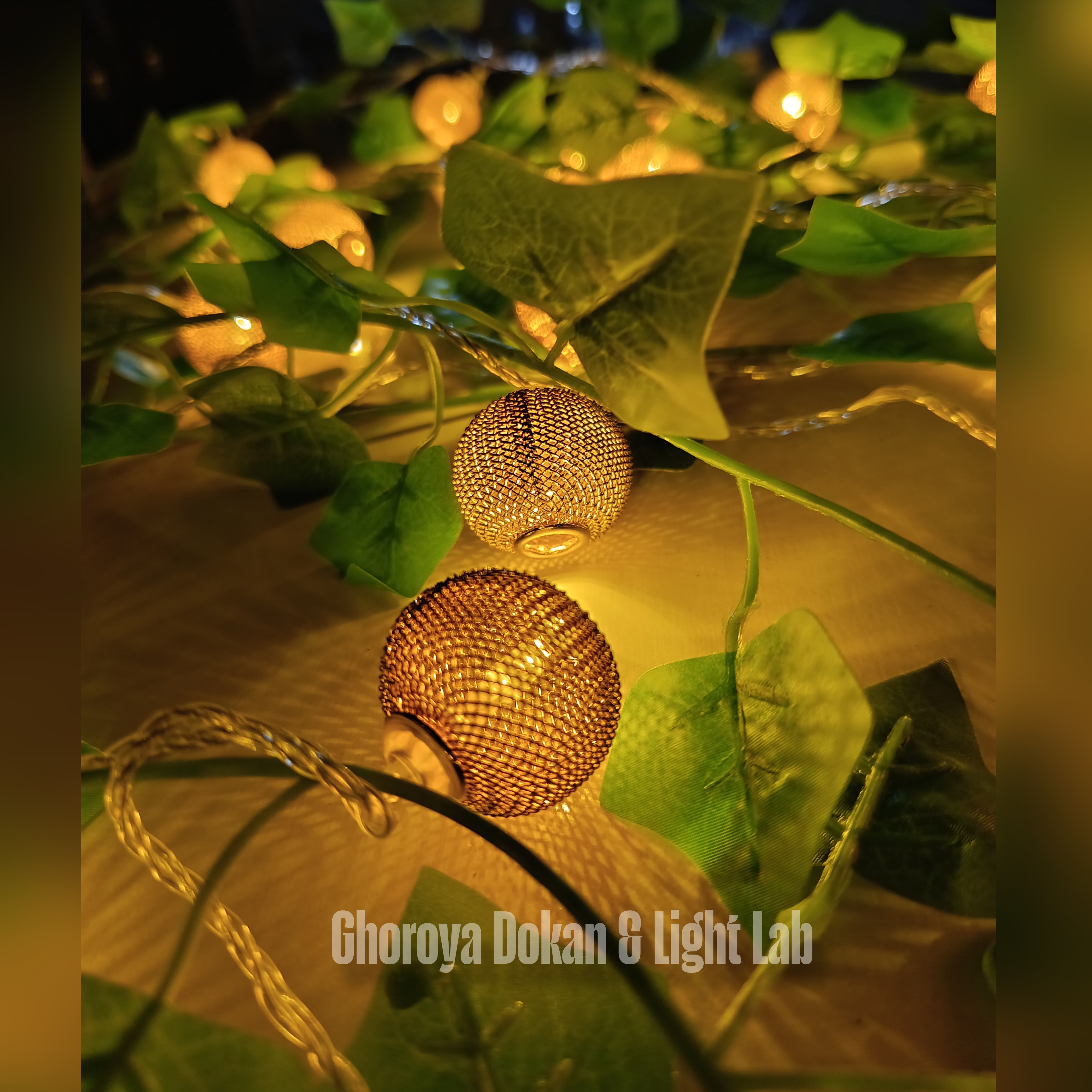 লতাযুক্ত মেটাল বল ফেইরি লাইট (১২ ফুট)