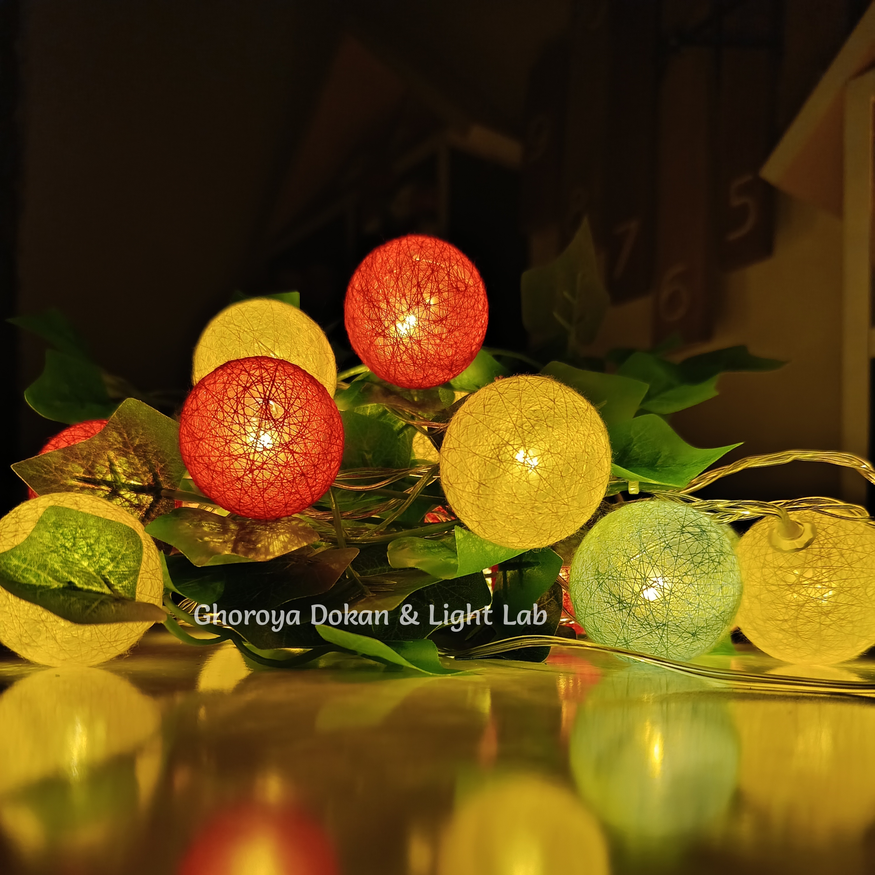 লতা যুক্ত Cotton Ball Fairy লাইট (১২ ফুট)_img_3