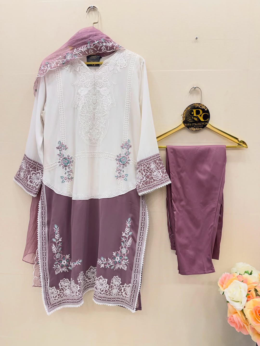 Premium Pure Cotton Embroidery Three-Piece | NusaibaBD_img_2