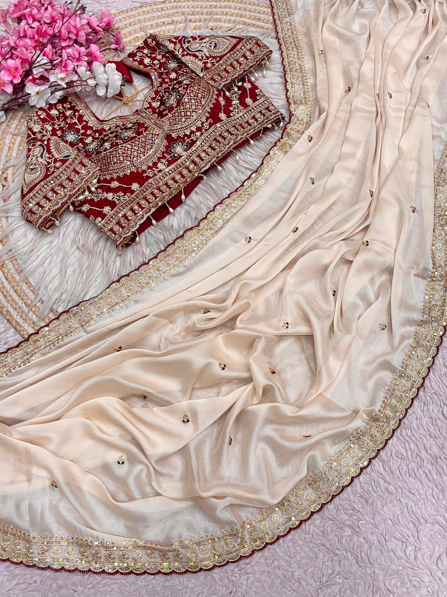 গর্জিয়াস জিম্মিচু শাড়ির সাথে রেডি ব্লাউজ | Limited Stock! | nusaibabd.com_img_2