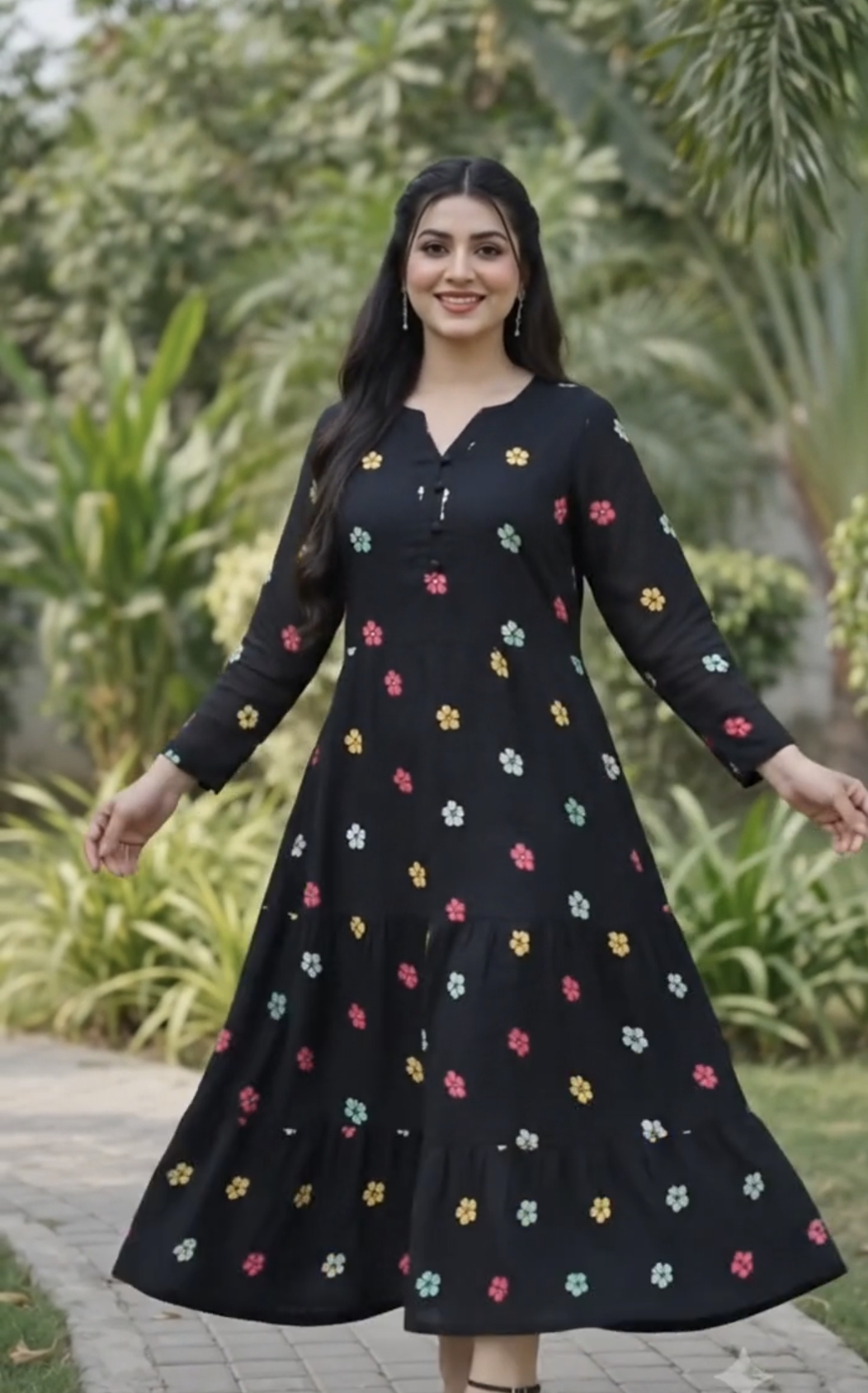 Floral Fantasy Black One-Piece_img_1