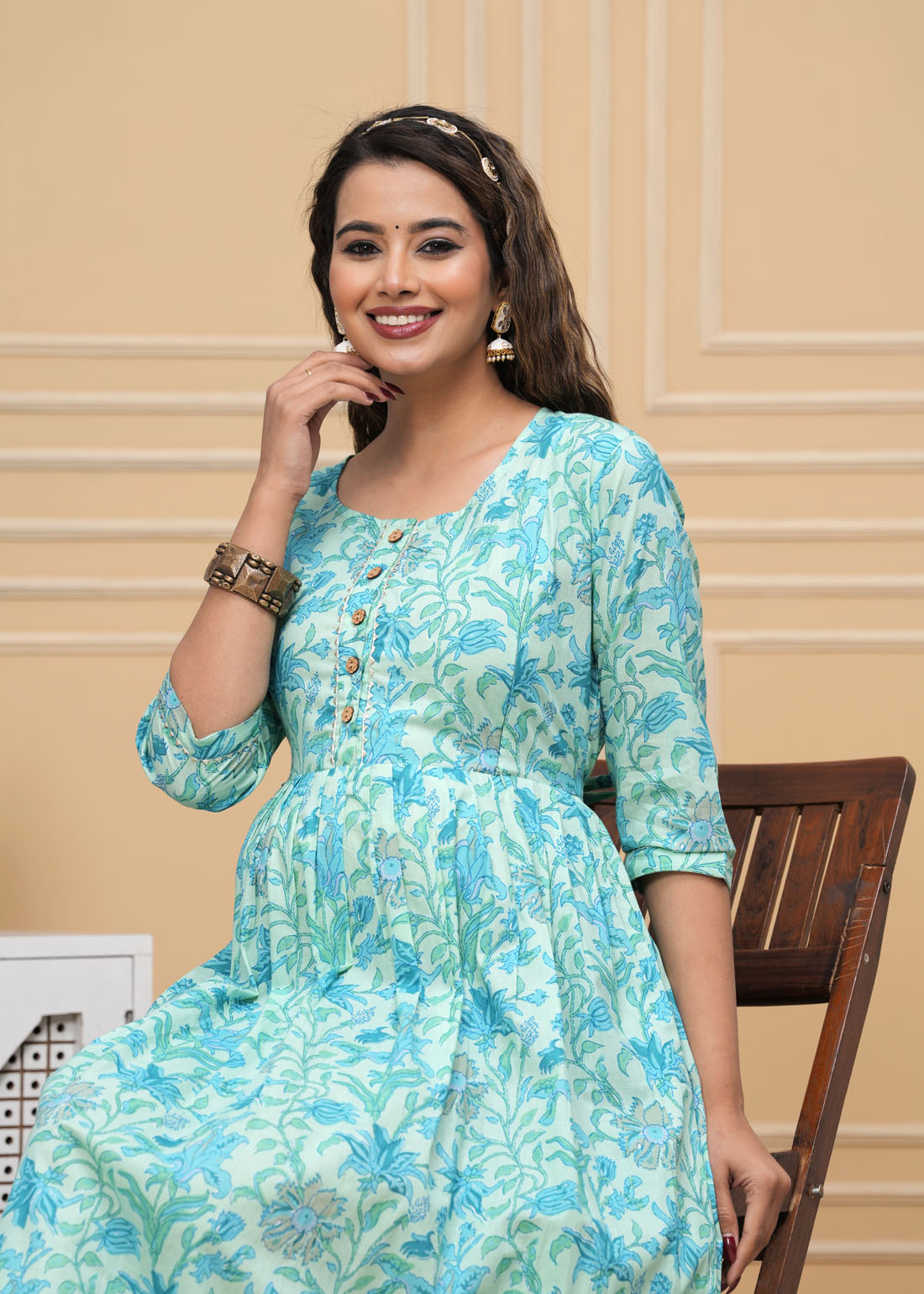 🌿 স্টাইলিশ ও আরামদায়ক সি-গ্রিন প্রিমিয়াম লিলেন ফিডিং অ্যান্ড ওয়ান-পিস ড্রেস!_img_4
