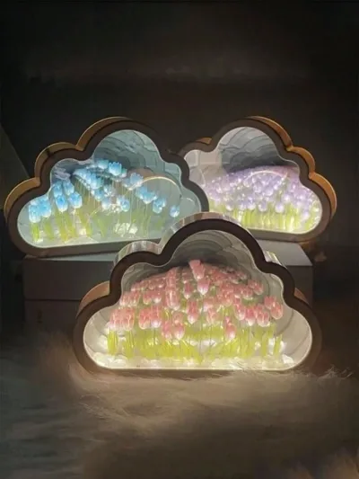 DIY Infinity Tulip Mirror Lamp Cloud_img_0
