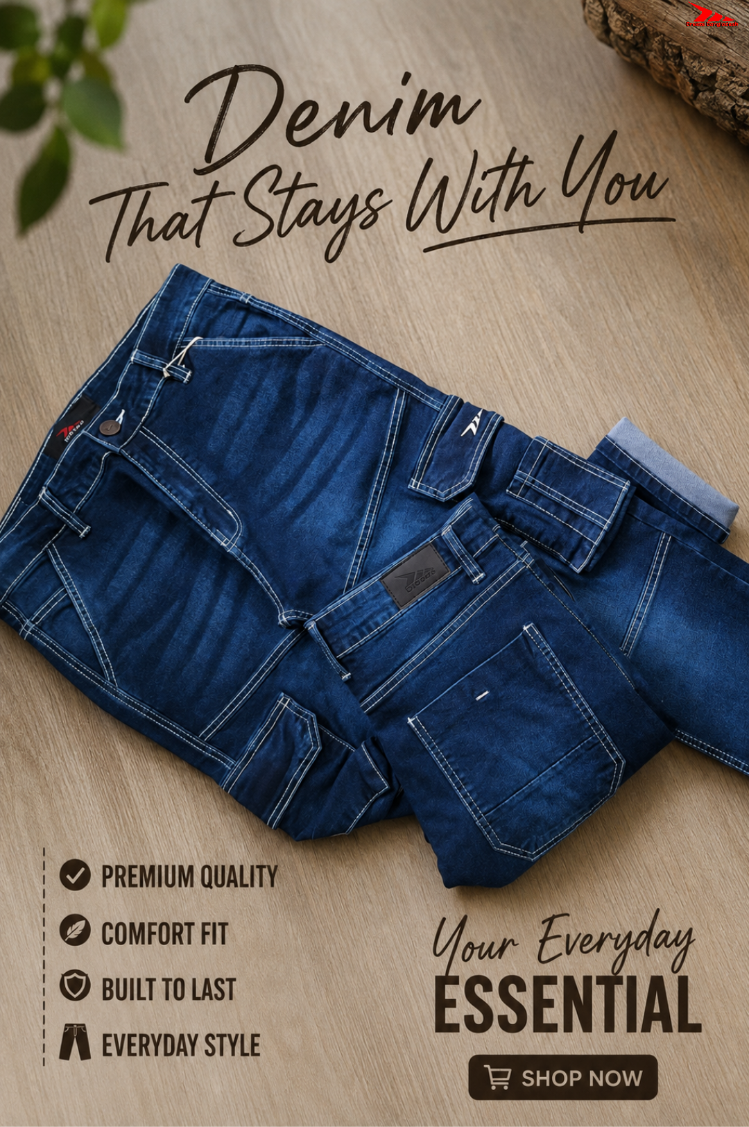 Premium 7 Pocket Jeans Cargo (Deep Blue)