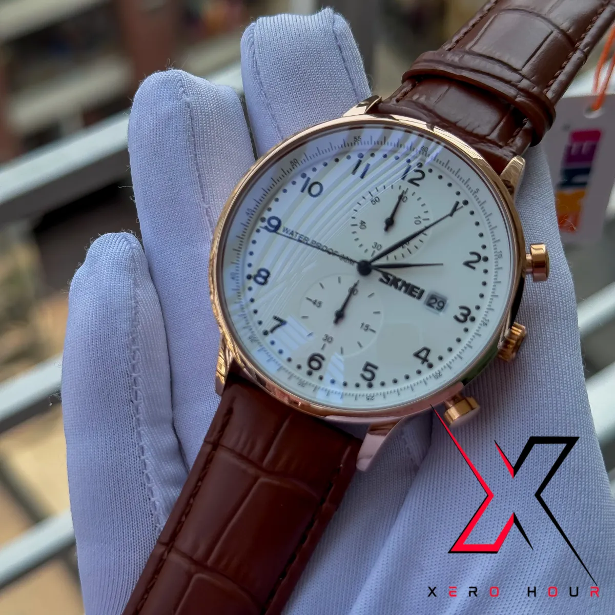 SKMEI 9301 | Chronograph Functional | Black & Brown Belt | Authentic