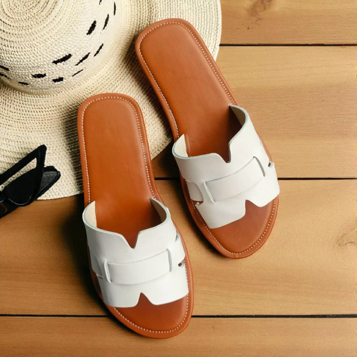 WalkLite – Handmade Genuine Leather Flat Sandal by MuchiBari