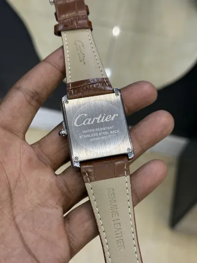Cartier Tank Watch Big Dial (Brown-White)_img_2