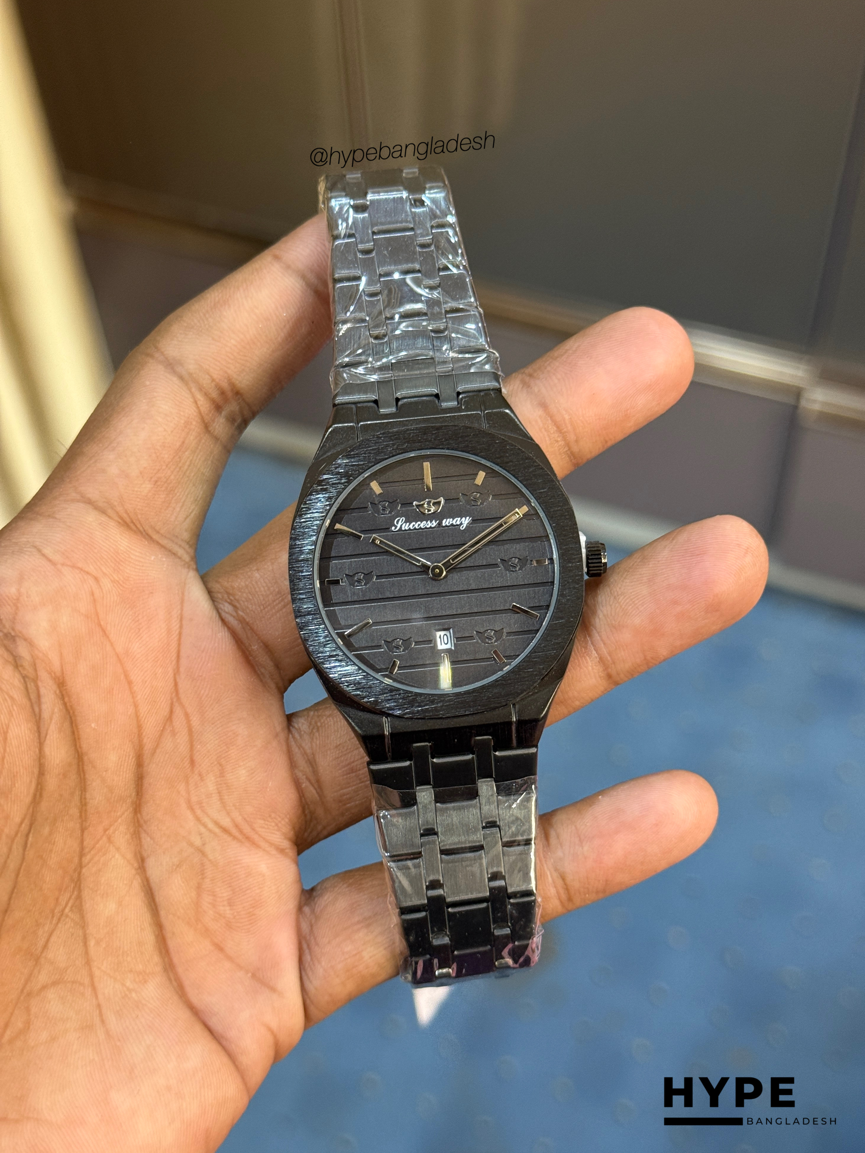 Success Way Quartz With Date Watch For Men (Black-Blue)_img_2