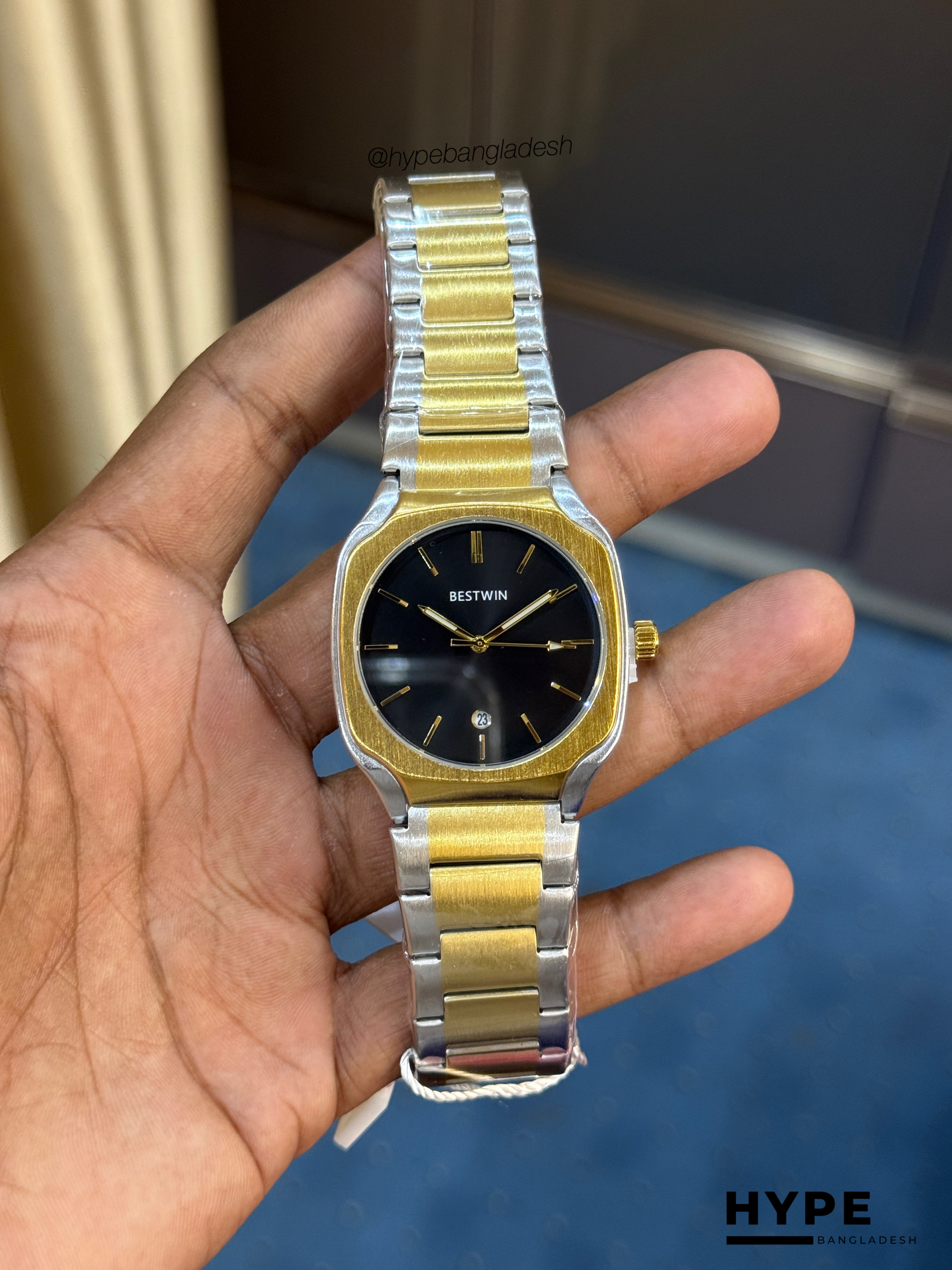 Bestwin two-tone quartz with date (White)_img_1