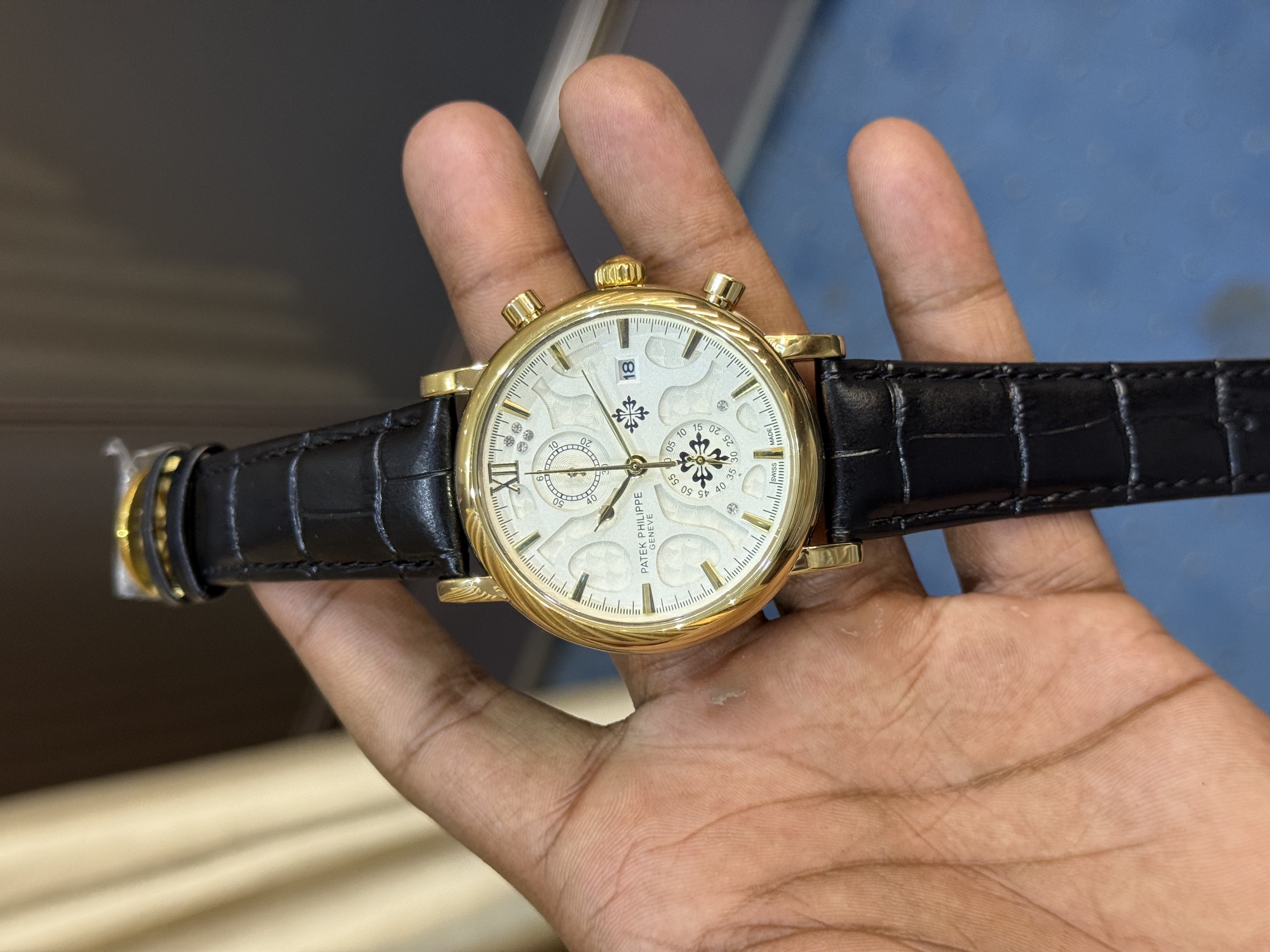 Patek Philippe Belt Chronograph (Black-Gold)_img_0