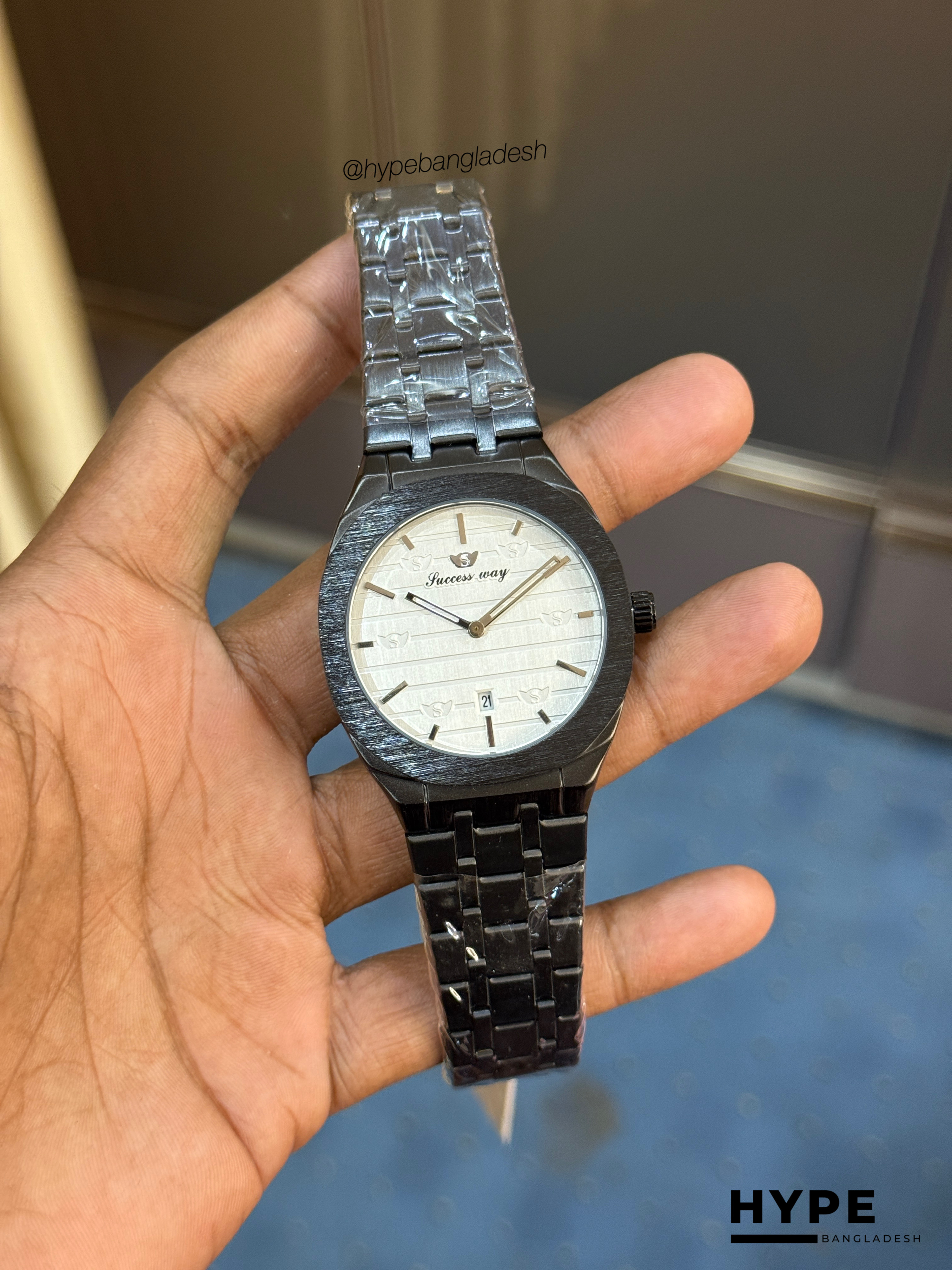 Success Way Quartz With Date Watch For Men (Black-Blue)_img_1