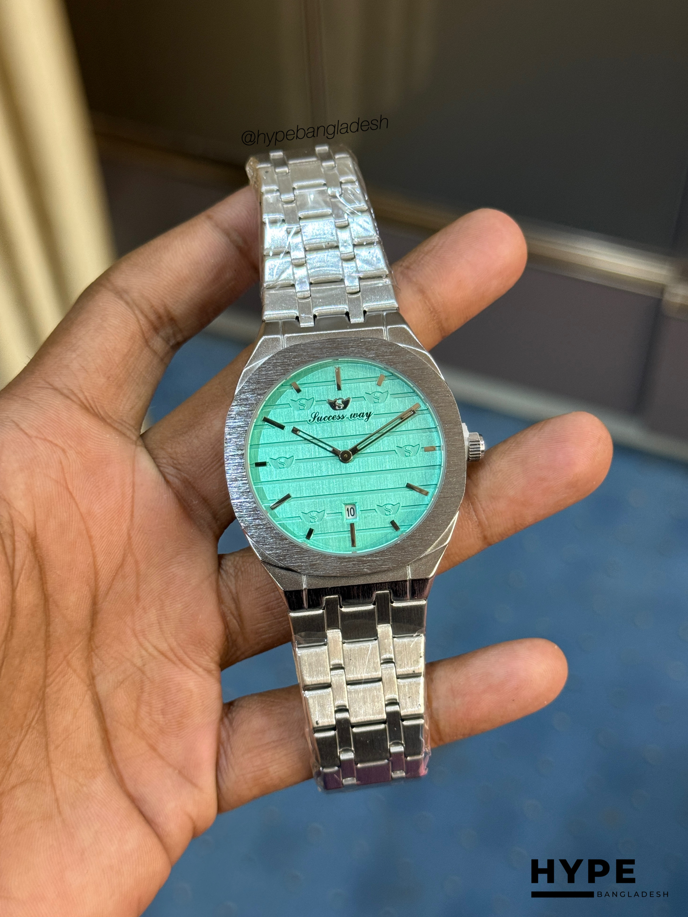 Success Way Quartz With Date Watch For Men (Black-Blue)_img_3
