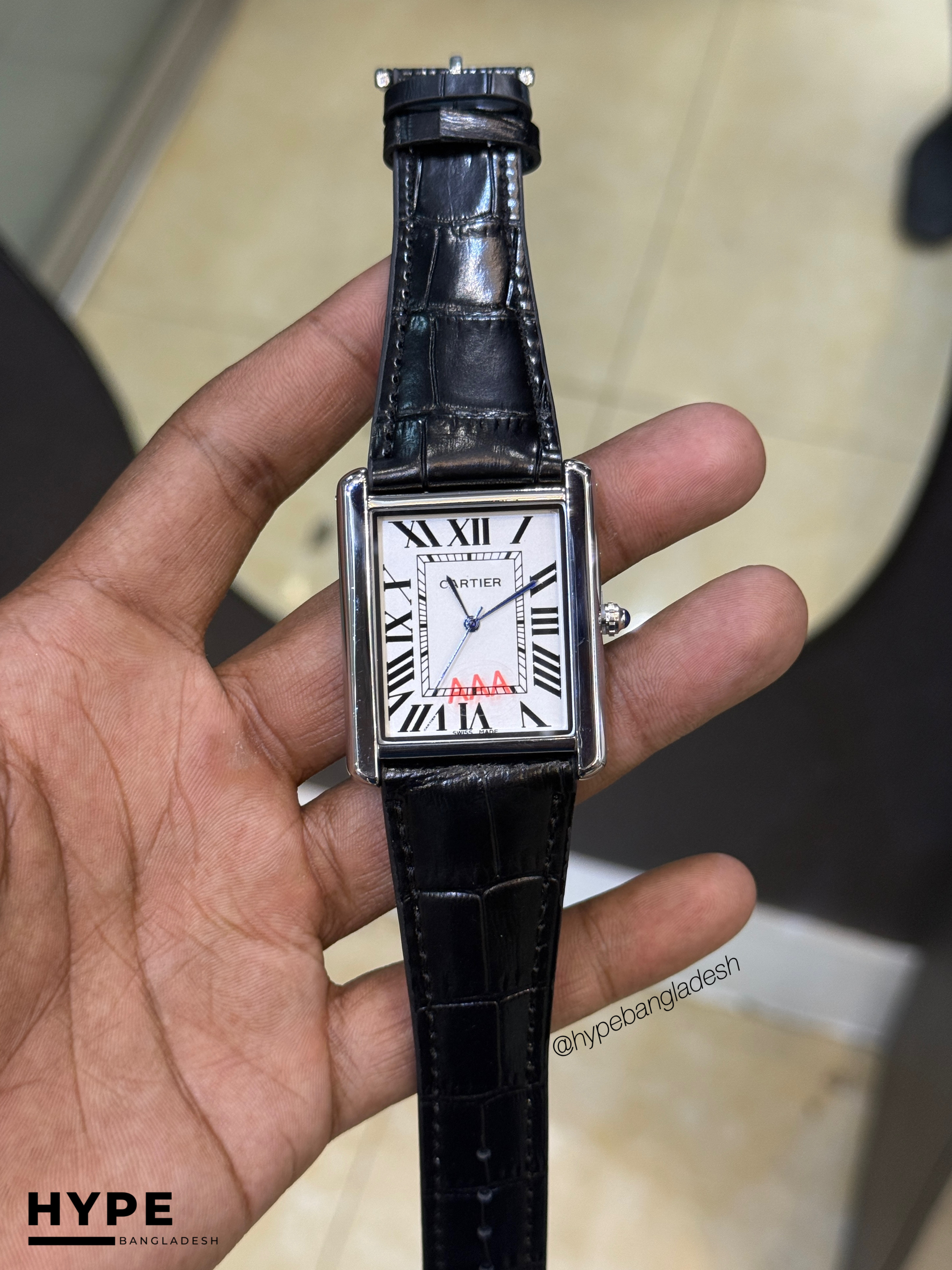 Cartier Tank Watch Big Dial (Black-White)