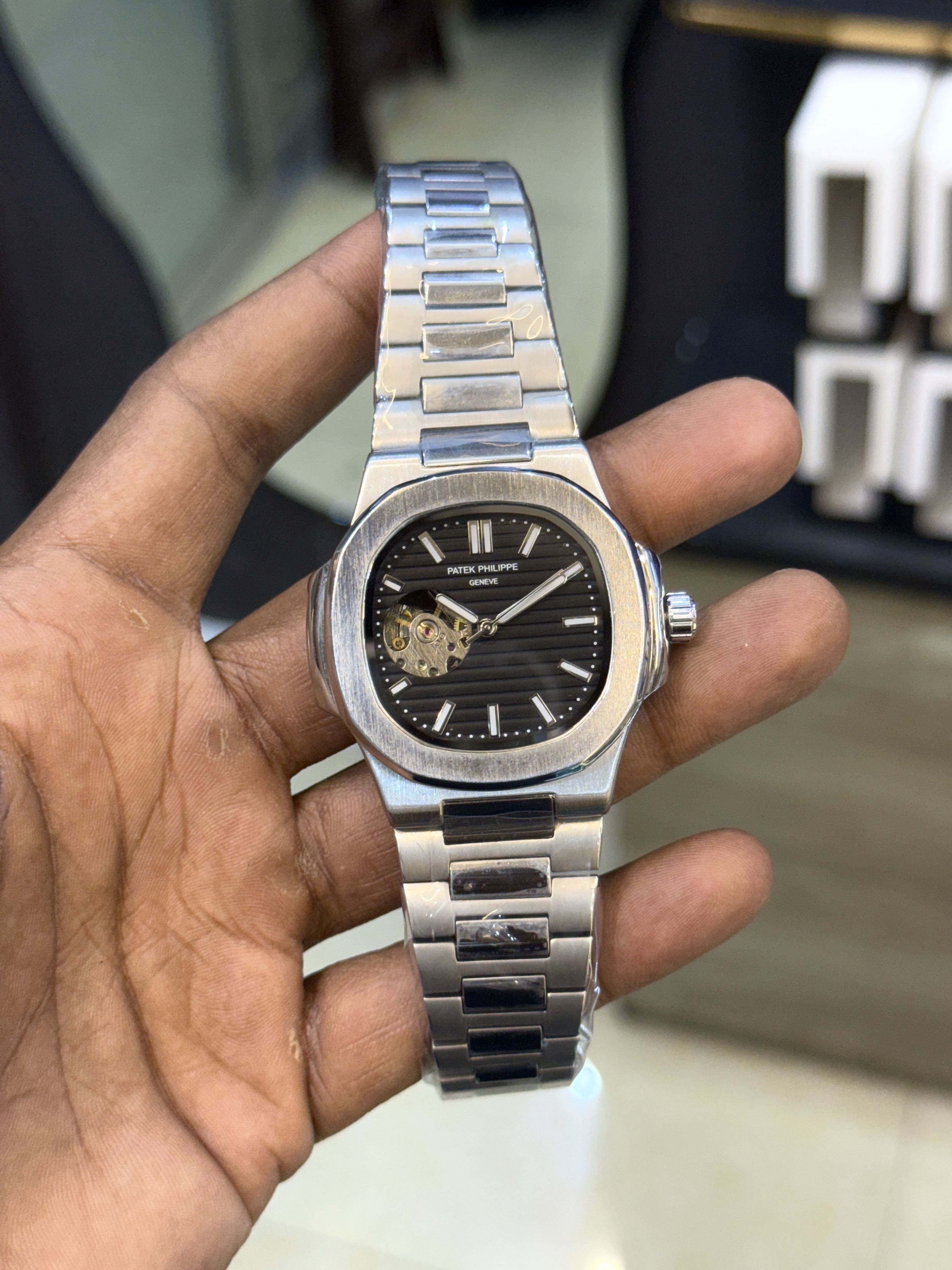 Patek Philippe Nautilus Semi AAA Open Heart Automatic (Black)
