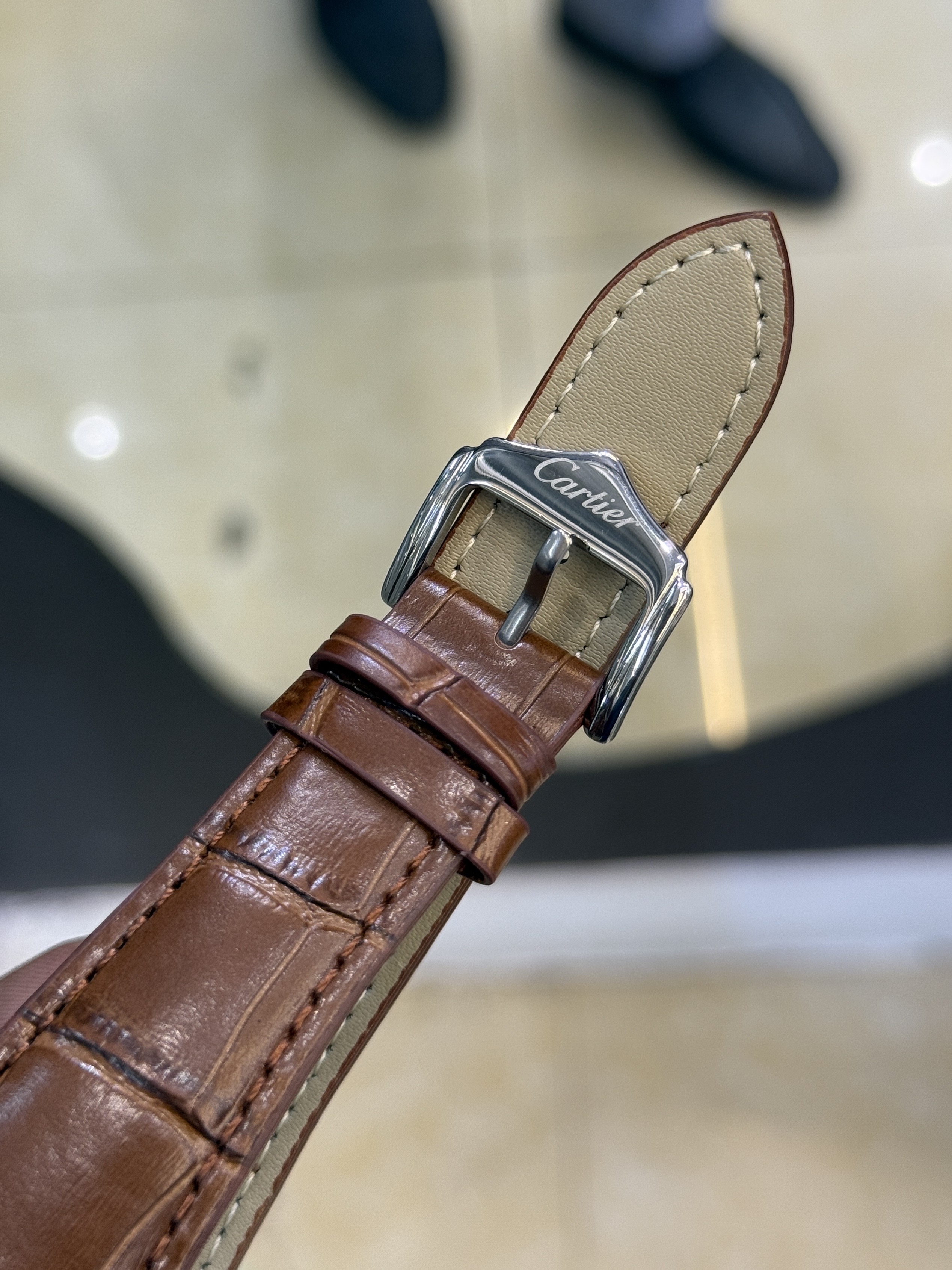 Cartier Tank Watch Big Dial (Brown-White)_img_1