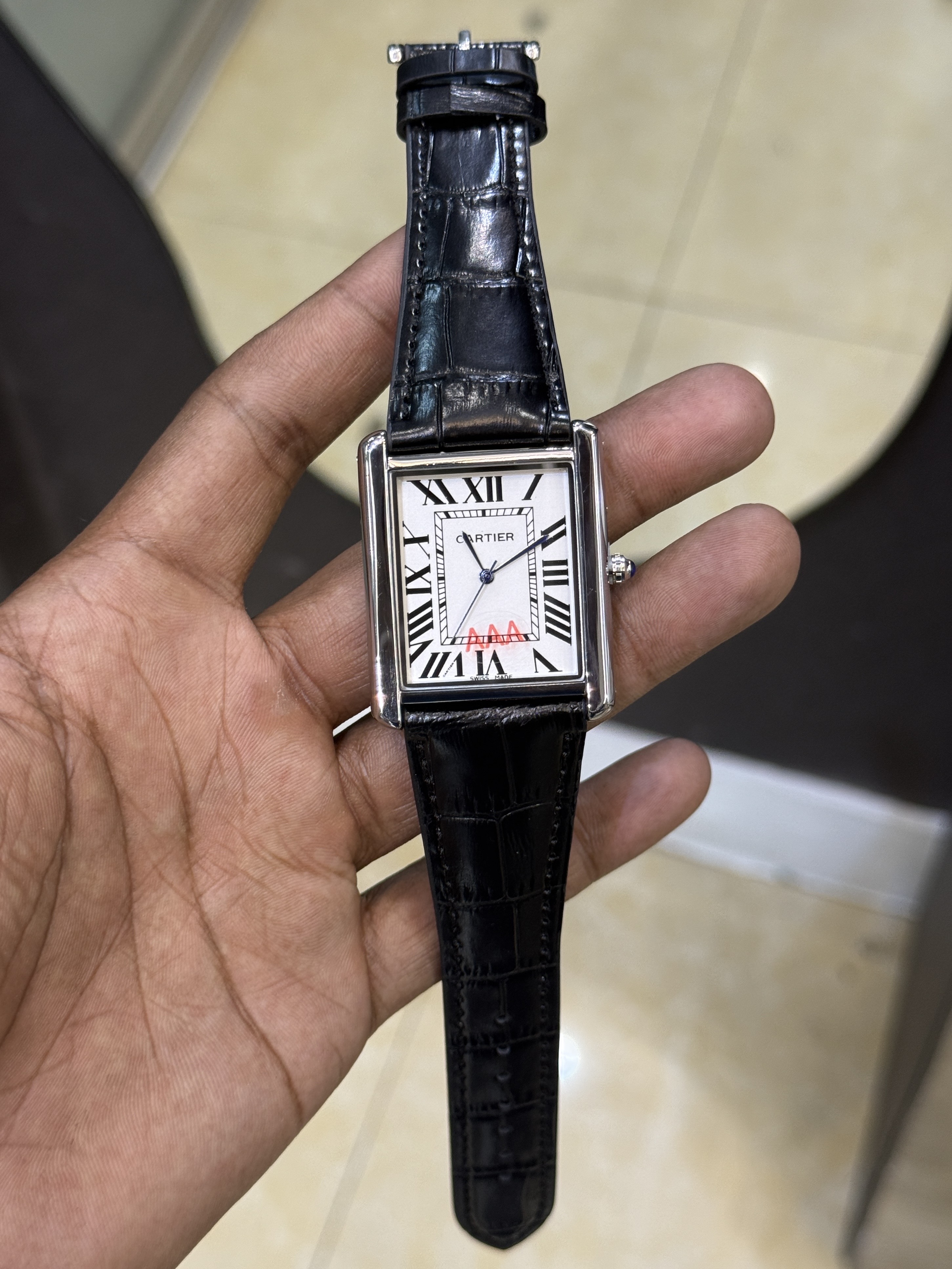Cartier Tank Watch Big Dial (Black-White)_img_3