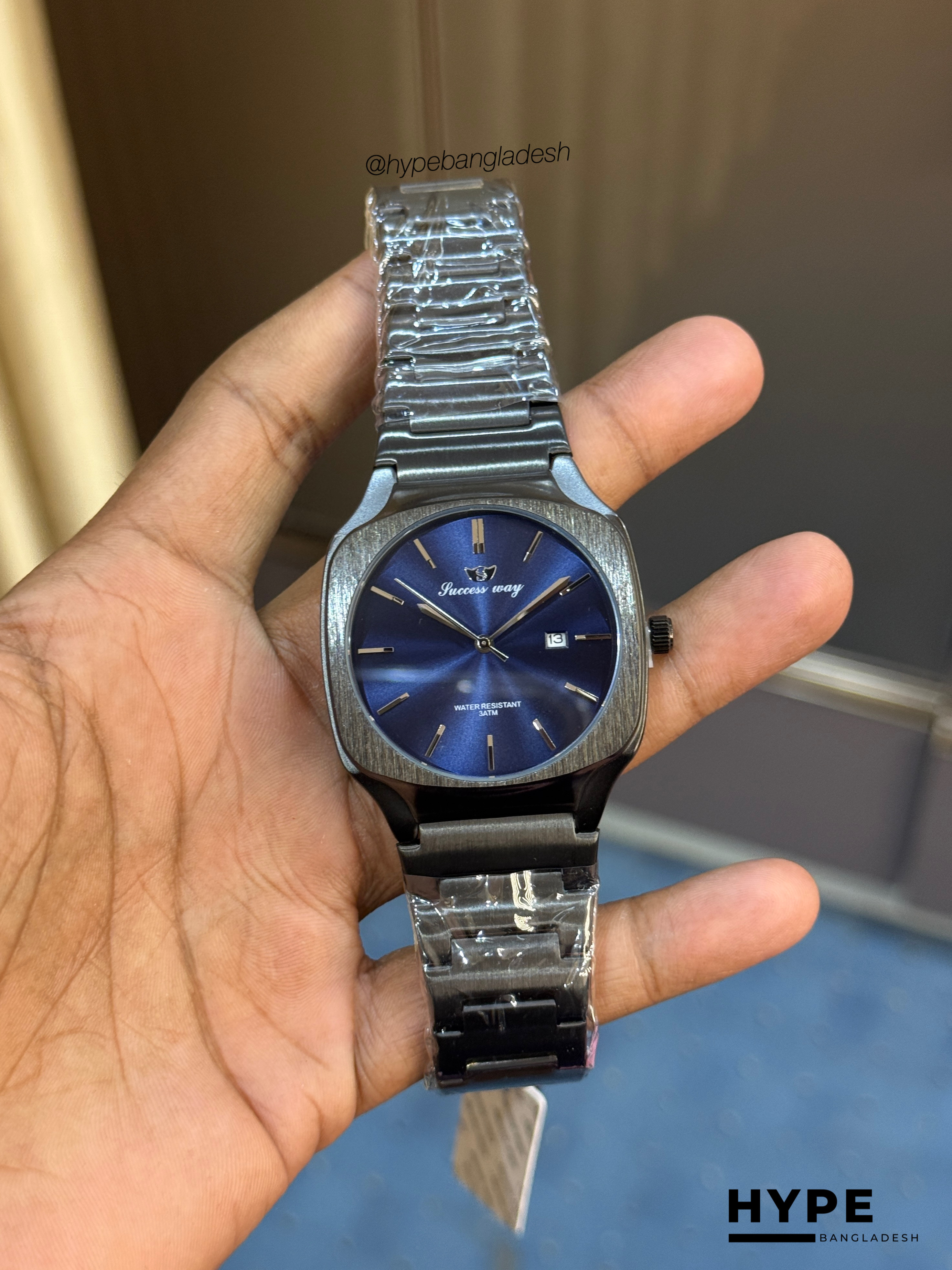 Success Way Quartz With Date Watch For Men (Black-Blue)_img_6