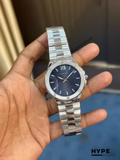 Universe Point Quartz Watch For Men (Silver-Blue)_img_0