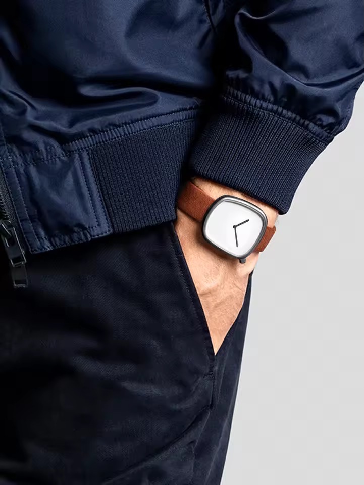 TOMI T-077 Unisex Leather Belt Casual Quartz Wrist Watch (Brown-Black)_img_3
